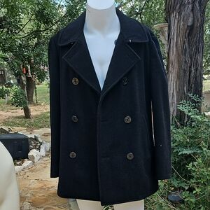 J. Crew Men's Elegant Black Peacoat